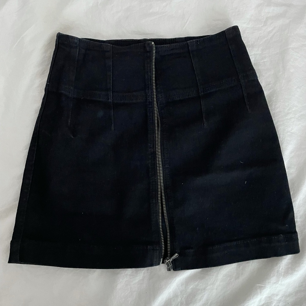 Free People denim black skirt